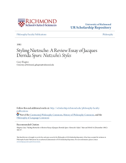 A Review Essay of Jacques Derrida Spurs: Nietzsche`s Styles