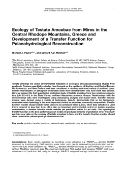 Ecology of Testate Amoebae from Mires in the Central