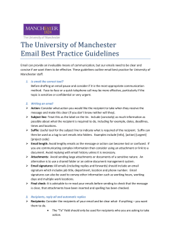 The University of Manchester Email Best Practice Guidelines