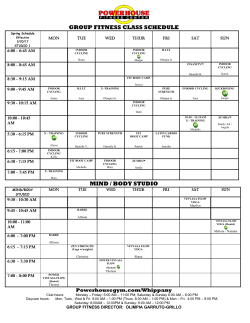 group fitness class schedule mind / body studio
