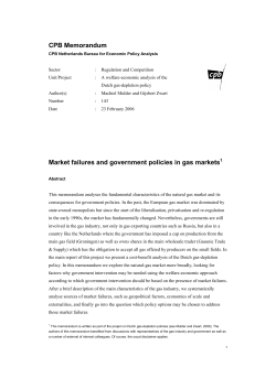Market failures and government policies in gas markets CPB