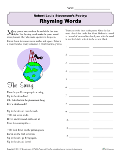 Robert Louis Stevenson`s Poetry: Rhyming Words