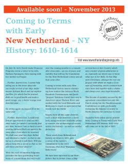Coming to Terms with Early New Netherland - NY History: 1610-1614