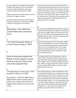 Minutemen &ndash; the militia that existed before the Continental Army &ldquo;For