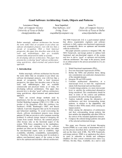 Good Software Architecting: Goals, Objects and Patterns