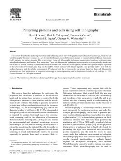 Patterning proteins and cells using soft lithography