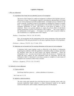 Legislative Subpoenas - National Conference of State Legislatures