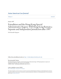 Extradition and the Hong Kong Special Administrative Region: Will
