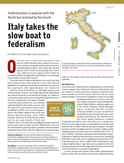 Italy takes the slow boat to federalism
