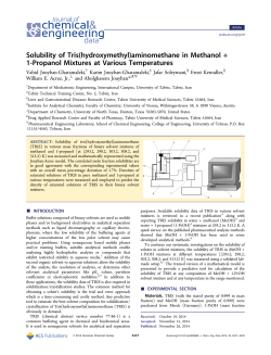 Solubility of Tris (hydroxymethyl) aminomethane in Methanol+ 1