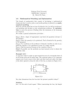 4.5 Mathematical Modeling and Optimization