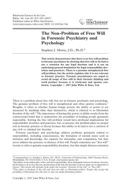 The non-problem of free will in forensic psychiatry