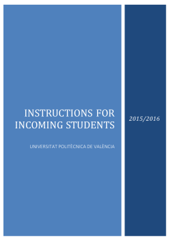 INSTRUCTIONS FOR INCOMING STUDENTS