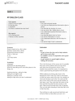 MY ENGLISH CLASS Unit 1