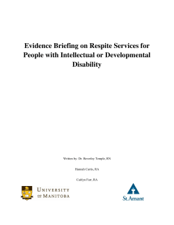 Evidence Briefing on Respite Services for People with