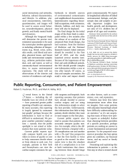 Public Reporting, Consumerism, and Patient Empowerment