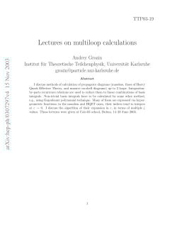 Lectures on multiloop calculations