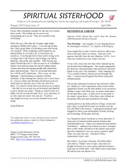 spiritual sisterhood - Niagara United Mennonite Church