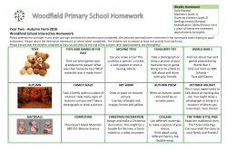 Autumn Term 2016 Woodfield School Interactive Homework
