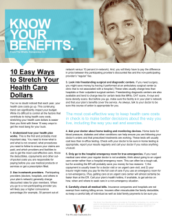 10 Easy Ways to Stretch Your Health Care Dollars