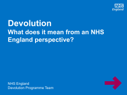Devolution - NHS England