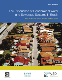 The Experience of Condominial Water and Sewerage Systems