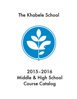 2015-2016 Middle and High School Course Catalog