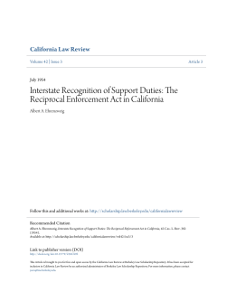 The Reciprocal Enforcement Act in California