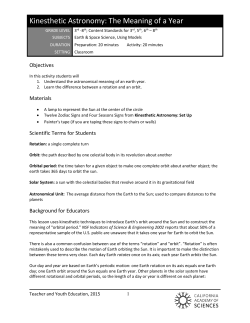 Kinesthetic Astronomy: The Meaning of a Year