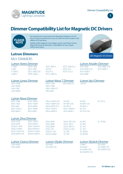 Magnitude M200L24DC LED Driver Dimmer Compatibility List