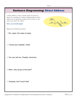 Sentence Diagramming: Direct Address