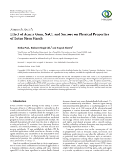 Effect of Acacia Gum, NaCl, and Sucrose on Physical Properties of