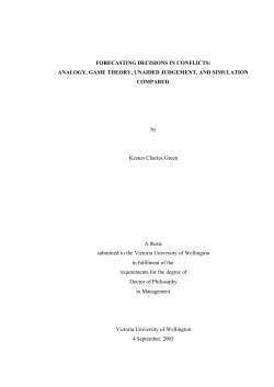FORECASTING DECISIONS IN CONFLICTS: ANALOGY, GAME
