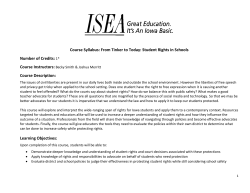 Course Syllabus: From Tinker to Today: Student Rights in Schools