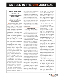 Accounting for Transactions Involving Barter Credits