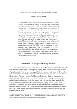 Austin Choi-Fitzpatrick Current efforts to end contemporary slavery