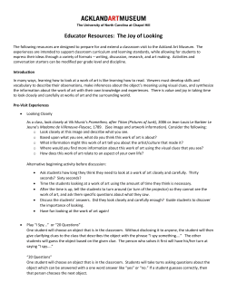 Educator Resources: The Joy of Looking