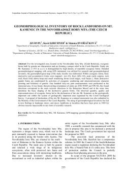 Geomorphological inventarization of rock forms on Kamenec peak in