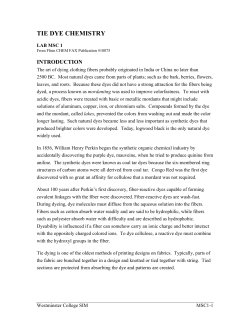 TIE DYE CHEMISTRY - Westminster College