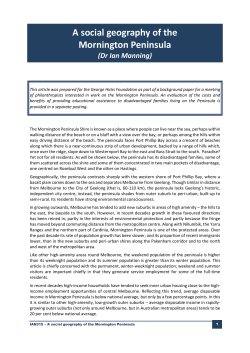 A social geography of the Mornington Peninsula