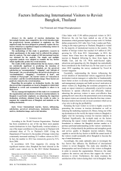 Factors Influencing International Visitors to Revisit Bangkok