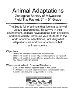 Animal Adaptations - Zoological Society of Milwaukee