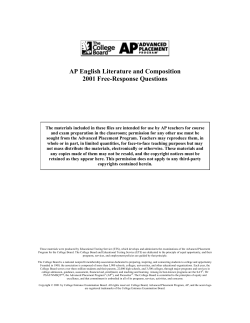 AP English Literature and Composition 2001 Free