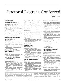 Doctoral Degrees Conferred 2005&ndash;2006, Volume 54, Number 2