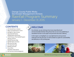 2015 Rainfall Program Summary