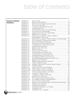 Table of Contents - Earth Science by Design