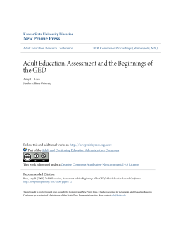 Adult Education, Assessment and the Beginnings of the GED