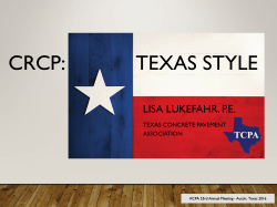 CRCP: Texas Style - American Concrete Pavement Association