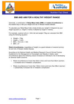 BMI And Aim For A Healthy Weight Range