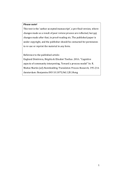 1 Please note! This text is the `author accepted